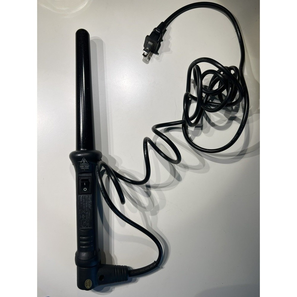 Herstyler Professional Grande Black Heat Curling Wand Negative Ion Teflon Barrel